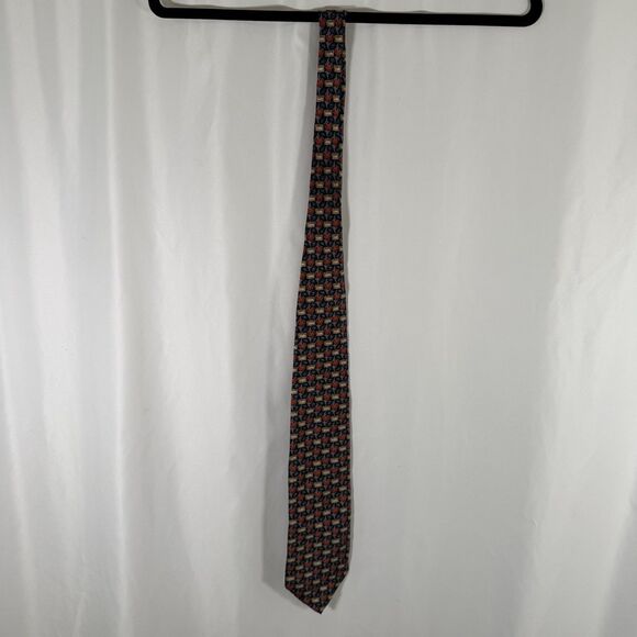 Walt Disney World Tie Men's 60" Blue Orange Mickey Mouse Print 100% Silk 3.5 " W - Picture 4 of 5